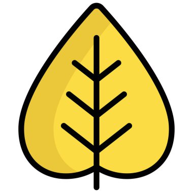 Yaprak vektör çizgisi renkli simge. Modern renkli taslak semboller. Geleneksel elementlerin koleksiyonu.