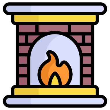 İtfaiye istasyonunun ana hatları renkli ikon. Modern renkli taslak semboller. Geleneksel elementlerin koleksiyonu.