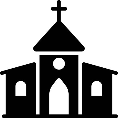 Kilise vektör sembolü. Modern kabartma semboller. Geleneksel elementlerin koleksiyonu.