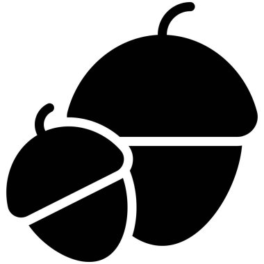 Meşe palamudu vektör sembolü. Modern kabartma semboller. Geleneksel elementlerin koleksiyonu.