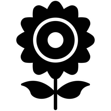 ayçiçeği vektör simgesi. Modern kabartma semboller. Geleneksel elementlerin koleksiyonu.