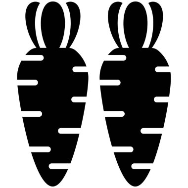 Havuç vektör sembol. Modern kabartma semboller. Geleneksel elementlerin koleksiyonu.