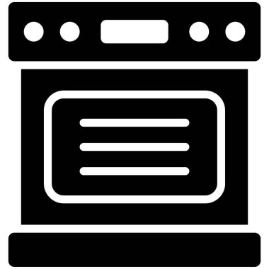 Fırın vektör simgesini pişirmek. Modern kabartma semboller. Geleneksel elementlerin koleksiyonu.