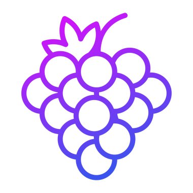 Üzüm vektör çizgisi simgesi. Modern ince çizgi sembolleri. Geleneksel elementlerin koleksiyonu.