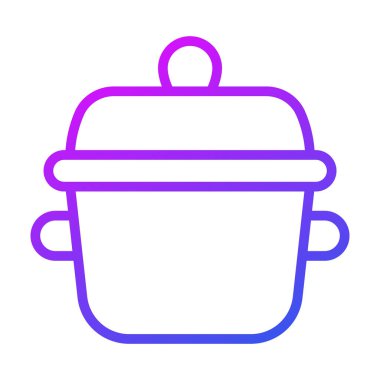 Tencere vektör ana hatlarını pişirme simgesi. Modern ince çizgi sembolleri. Geleneksel elementlerin koleksiyonu.