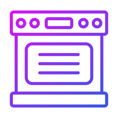 Fırın vektör ana hatlarını pişirme simgesi. Modern ince çizgi sembolleri. Geleneksel elementlerin koleksiyonu.