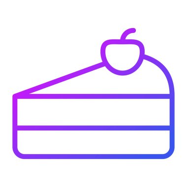 Pasta parçası vektör ana hatları simgesi. Modern renkli taslak semboller. Geleneksel elementlerin koleksiyonu.