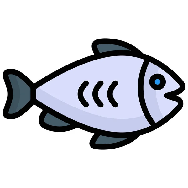 Ψάρια Διάνυσμα Περίγραμμα Έγχρωμο Εικονίδιο Σύγχρονα Χρωματιστά Σύμβολα Περίγραμμα Συλλογή — Διανυσματικό Αρχείο