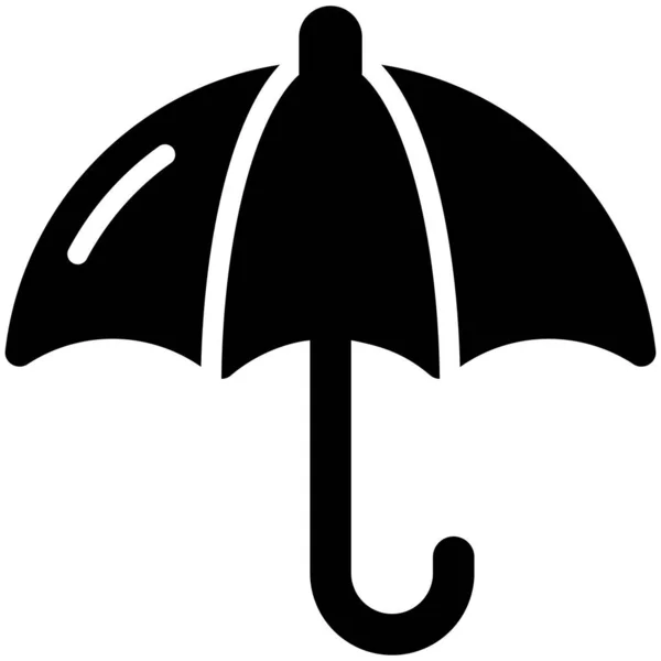 Paraplyvektor Glyf Ikon Moderna Glyfsymboler Insamling Traditionella Inslag — Stock vektor