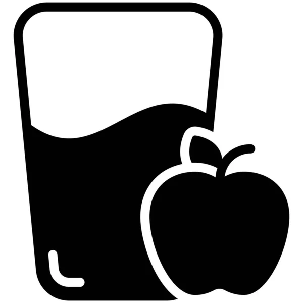 Icono Del Glifo Vector Jugo Manzana Símbolos Glifos Modernos Colección — Vector de stock