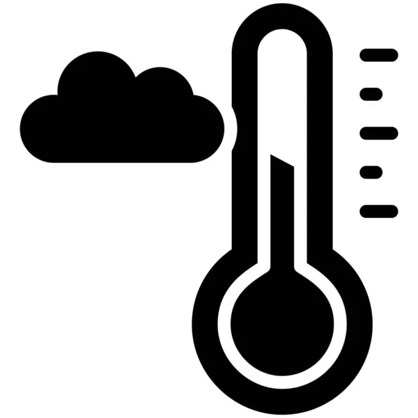 Temperatur Vektor Glyf Ikon Moderna Glyfsymboler Insamling Traditionella Inslag — Stock vektor