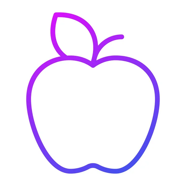 Icône Contour Vectoriel Pomme Symboles Contour Couleur Moderne Collecte Éléments — Image vectorielle