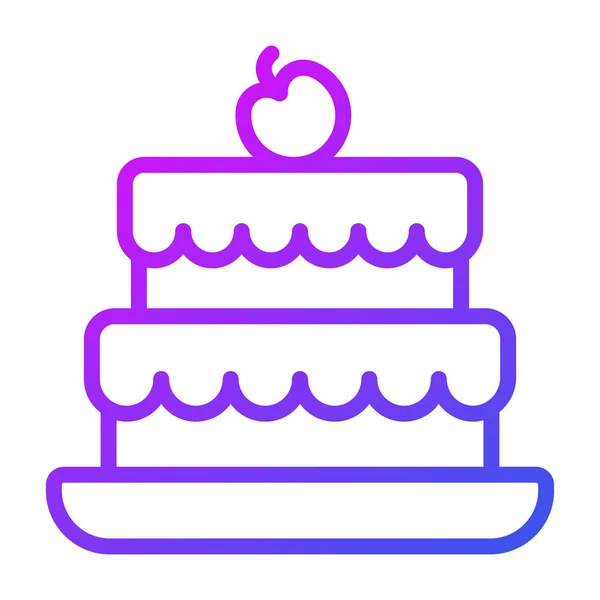 Cake Vector Outline Icoon Moderne Dunne Lijn Symbolen Verzameling Van — Stockvector