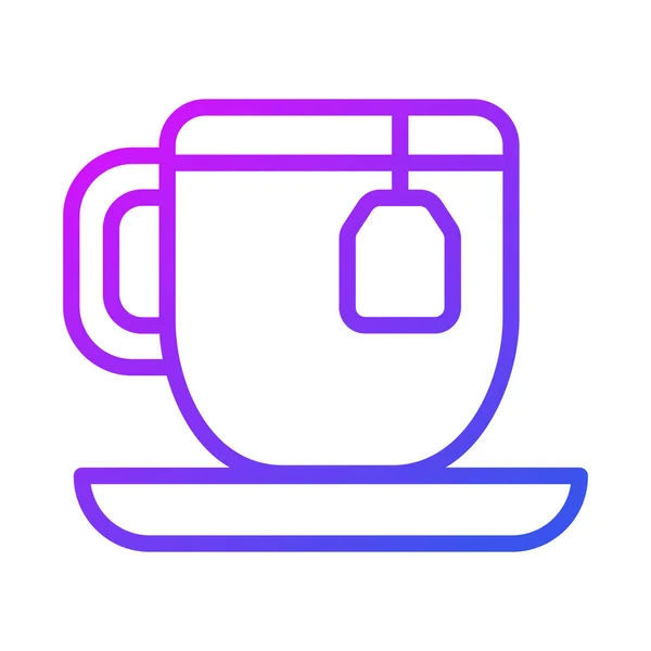 Çay Fincanı Vektör Ana Hatları Simgesi Modern Ince Çizgi Sembolleri — Stok Vektör