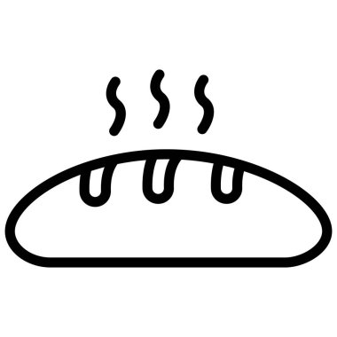 ekmek vektör ana hatları simgesi. Modern ince çizgi sembolleri. Geleneksel elementlerin koleksiyonu.