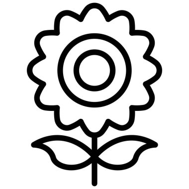 ayçiçeği vektör ana hatları simgesi. Modern ince çizgi sembolleri. Geleneksel elementlerin koleksiyonu.