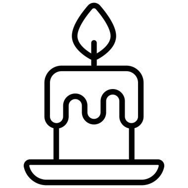 Mum vektör ana hatları simgesi. Modern ince çizgi sembolleri. Geleneksel elementlerin koleksiyonu.