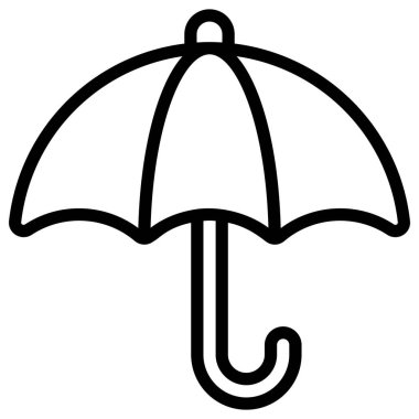 Şemsiye vektör ana hatları simgesi. Modern ince çizgi sembolleri. Geleneksel elementlerin koleksiyonu.