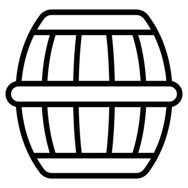 Viski fıçısı vektör taslak simgesi. Modern ince çizgi sembolleri. Geleneksel elementlerin koleksiyonu.