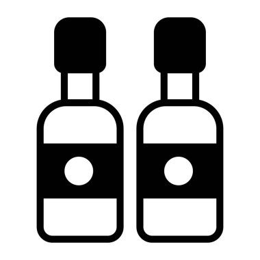 Ayı şişe vektörü siyah ana hat simgesi. Modern ince çizgi sembolleri. Geleneksel elementlerin koleksiyonu.