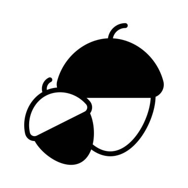 Meşe palamudu vektörü siyah çizgi simgesi. Modern ince çizgi sembolleri. Geleneksel elementlerin koleksiyonu.