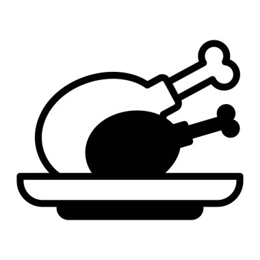 Tavuk vektörü siyah çizgi simgesi. Modern ince çizgi sembolleri. Geleneksel elementlerin koleksiyonu.