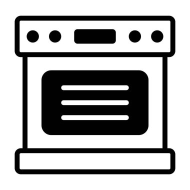 yemek vektörü siyah doldurulmuş dış hat simgesi. Modern ince çizgi sembolleri. Geleneksel elementlerin koleksiyonu.