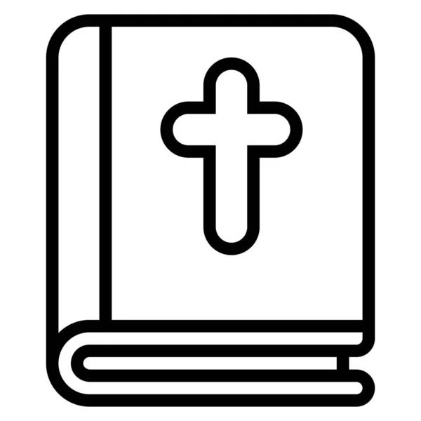 キリスト教のベクトルアウトラインアイコン 現代の細い線の記号 伝統的要素の収集 — ストックベクタ