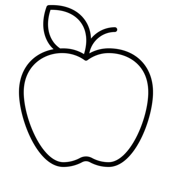 Icône Contour Vectoriel Pomme Symboles Modernes Ligne Mince Collecte Éléments — Image vectorielle