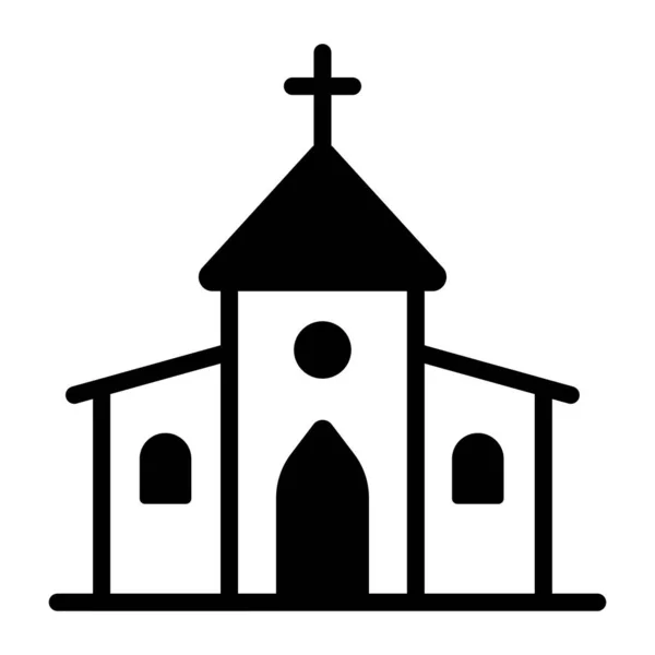 Kirche Vektor Schwarz Gefüllt Umrisssymbol Moderne Symbole Für Dünne Linien — Stockvektor