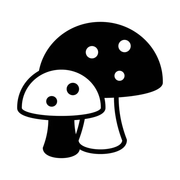 Pilz Vektor Schwarz Gefüllte Umrisse Symbol Moderne Symbole Für Dünne — Stockvektor