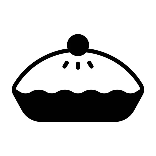 Pie Cake Vector Black Filled Outline Icon Moderne Symbole Für — Stockvektor