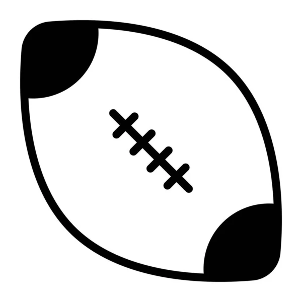 ラグビーボールベクトルブラックフルアウトラインアイコン 現代の細い線の記号 伝統的要素の収集 — ストックベクタ