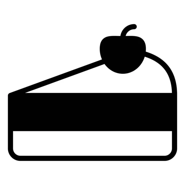 Иконка Черным Контуром Кусочка Торта Современные Тонкие Линии Символов Коллекция — стоковый вектор