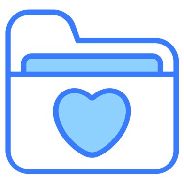 aşk dizini, belge simgesi, basit tasarım mavi çizgi simgesi.