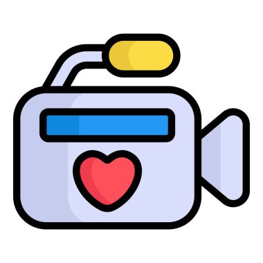 film, video kamera renk çizgisi simgesi