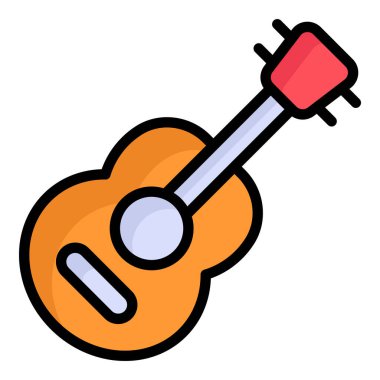 gitar, melodi, müzikal renk çizgisi simgesi
