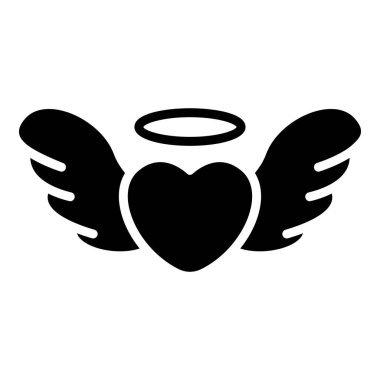 Uçan hart, kanatlar siyah simge