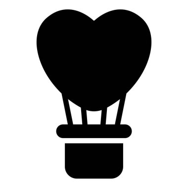 sıcak hava balonu siyah simgesi