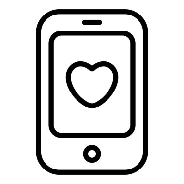 aşk cep telefonu, cep telefonu basit satır simgesi