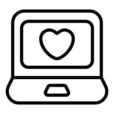 dizüstü bilgisayar, sevgi iletişimi basit satır simgesi