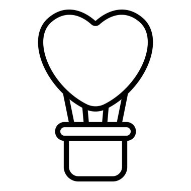 sıcak hava balonu basit satır simgesi