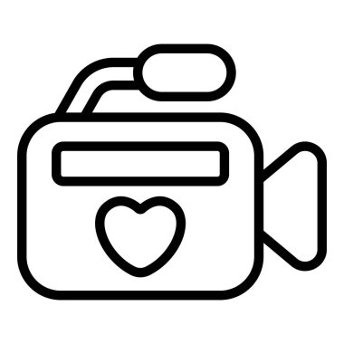 film, video kamera basit satır simgesi