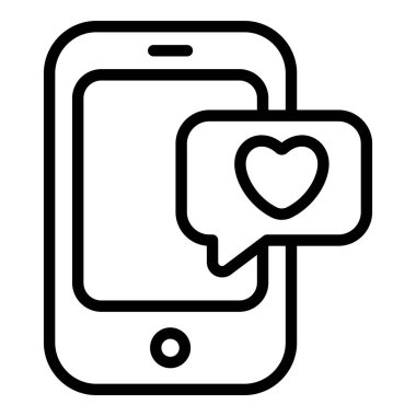 aşk cep telefonu, cep telefonu basit satır simgesi