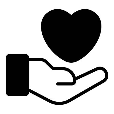 Hart 'a vermek, aşık olmak siyah simge