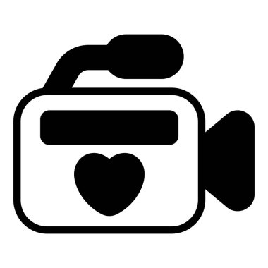 film, video kamera siyah vektör simgesi