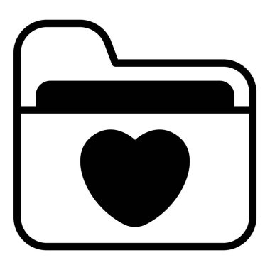 aşk dizini, belge siyah vektör simgesi