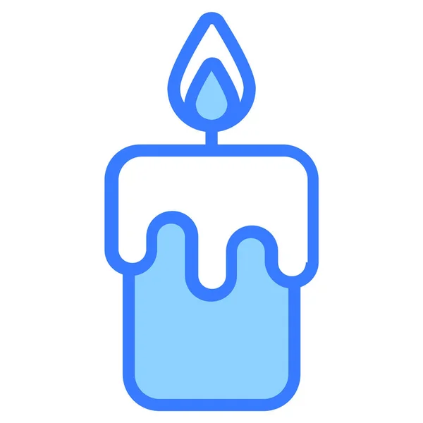 Свеча Флам Светлая Икона Простой Дизайн Синей Линии Значок — стоковый вектор