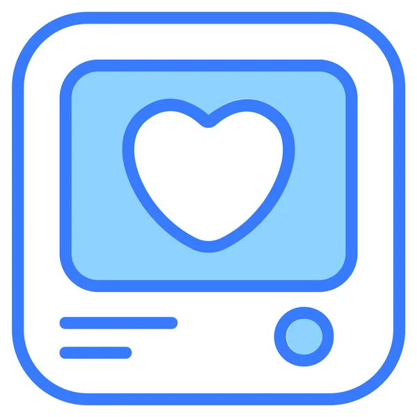 Love Comment Expresión Icono Diseño Simple Icono Línea Azul — Vector de stock
