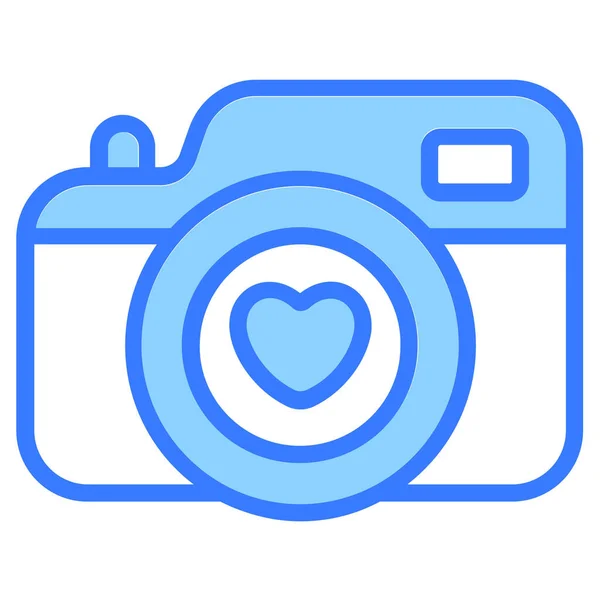 Camera Fotografie Pictogram Eenvoudig Ontwerp Blauwe Lijn Pictogram — Stockvector